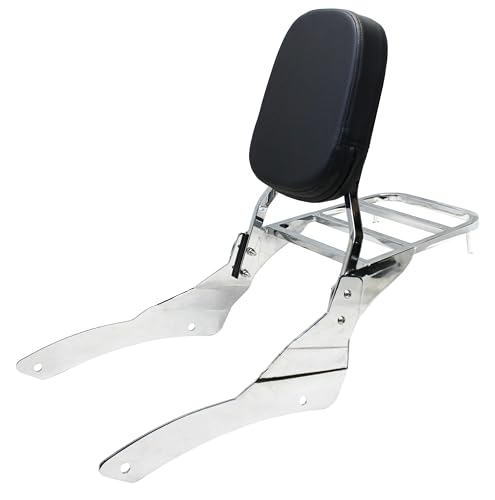 Sissy bar Yamaha VStar 650 en chrome éclatant avec support de bagages robuste