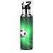Mnsruu Simpatico Pallone da Calcio Verde Borraccia Termica con Cannuccia Sportiva, Bottiglia Acqua in Acciaio Inox Isolato 600ML Senza BPA per Bevande Calde e Fredde per Bambini Scuola