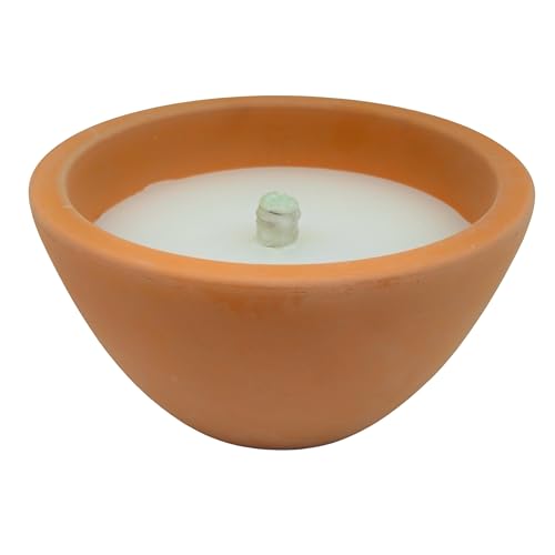Schwabenfire Spezial Outdoor Kerze Terrakotta Natur 27cm Outdoorkerze groß Windlicht Geschenke für Frauen Wachsfresser für Kerzenreste Schwabenfeuer Kerzen gartenfackeln flammschale Garten Deko