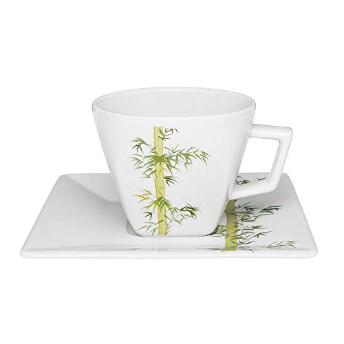 1 Aparelho De Jantar/chá 30 Peças Quartier Bamboo - Gm30-2416 Oxford Branco/verde