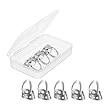 wisoolkic Retro Plektrumhalter für Gitarren, stilvoll und leicht, zum Schutz der Fingernägel beim Spielen von Resonatorgitarre, Nagelschutz, Silber mittel, 2 x 2.6 cm