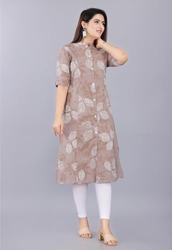 Image of Women Printed Collar Neck Half Sleeve Regular Fit Formal Kurti for Women's
