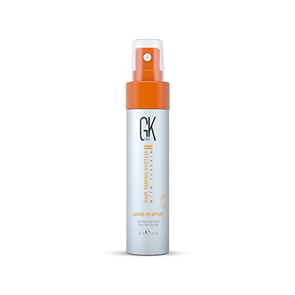 GK HAIR Global Keratin Leave In Conditioner Hair Spray (1 Fl Oz/30ml) - Moisturizing Protection Treatment Strengthens & Shines Frizzy, Dry Damaged Hair - Detangler Spray for Smoothing Nourishes Hydrated Hair