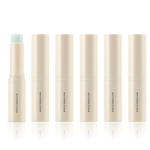 Boobeen 6PCS Lip Balm Set Travel Size Daily Moisturizing Lip Care All-Day Hydrating for Dry Cracked Lips Peppermint & Strawberry for Men & Women