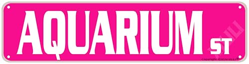 XILILI Rustic Aquarium Street Sign 8 x 12 Inch Metal