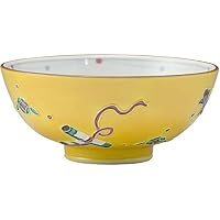 Amazon｜京焼 清水焼 昇峰窯 飯碗 大 黄交趾ふくろう LHK433-01｜焼き