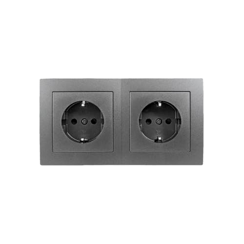 McPower Steckdosen Set | Flair | Unterputz Steckdosen 250V~ / 16A | Einfache Montage | Schutzkontakt & Einsteckschutz | Modernes Design für Haus & Wohnung | anthrazit, matt