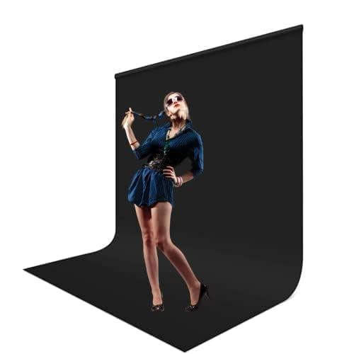 Image of SMILEDRIVE Background Sheet for Photography, Black 100 x 300 cm | PVC PP Material, Washable, Seamless,