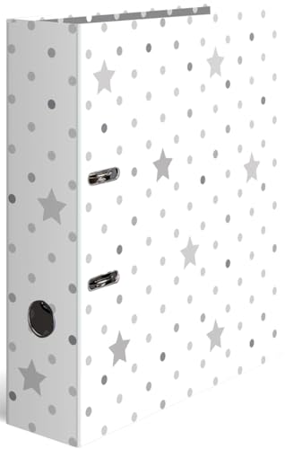 HERMA Ordner A4 Sterne Set, 10 Stück, 7 cm breit, Kinder Ringordner mit Stern Motiv, bunter Aktenordner mit Innendruck für Jungen und Mädchen