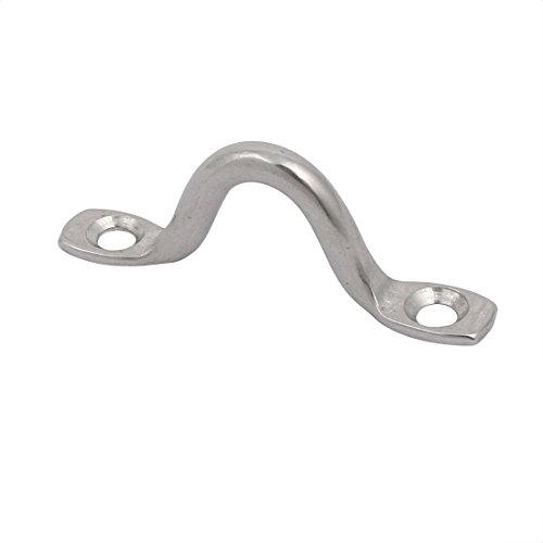Image of uxcell 304 Stainless Steel 4mm Thick Humpback Shape Fixed Buckle Pad Eye Plate 6pcs