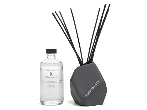 Renaissance Hotels Shiso Tea Reed Diffuser - Aromatherapy Diffuser Crafted by Joya Exclusively for Renaissance Hotels - Signature Shiso Tea Scent - Black Reeds in Ceramic Vessel - 8 oz.