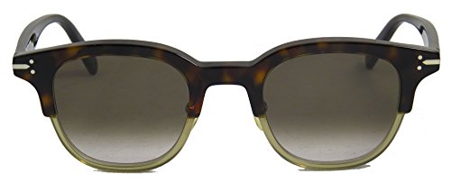 Celine 41394/S T6ZZ3 Tortoise/Crystal Green 41394/s Square Sunglasses Lens Category 3 Lens Mirrored Size 46mm