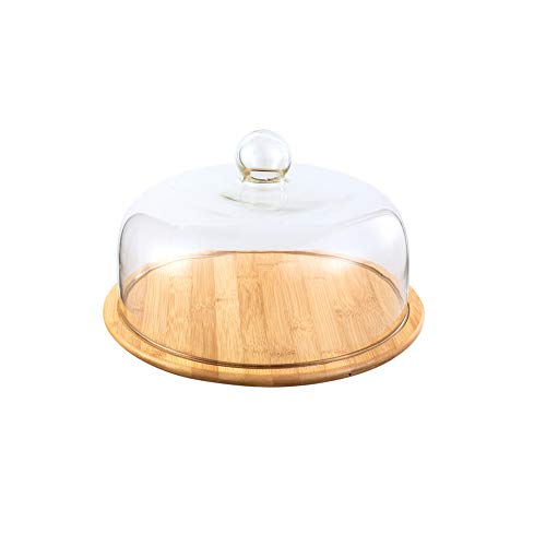 Taartstandaard Met Glazen Koepel - Rustieke Taartstandaard Met Houten Voet En Glazen Deksel - Taartstandaard Met Koepel Groot