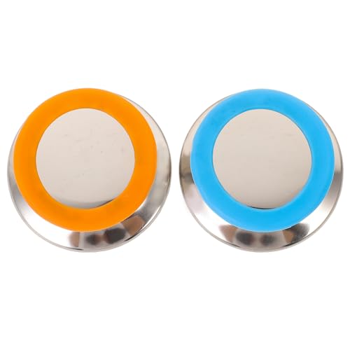 TOYANDONA 2 Piezas Pomos para Tapas de Ollas Resistentes al Desgaste Perillas para Sartenes y Cacerolas Mango Cómodo y Seguro para Cocina Colores Azul y Naranja