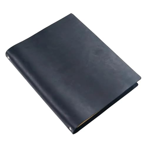 Grand cahier A4 pages blanches et couverture noire style rétro pour le bureau