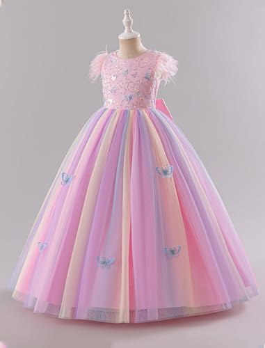 Vestido 3D con lentejuelas para niña ceremonia tul elegante fiesta comunión 4