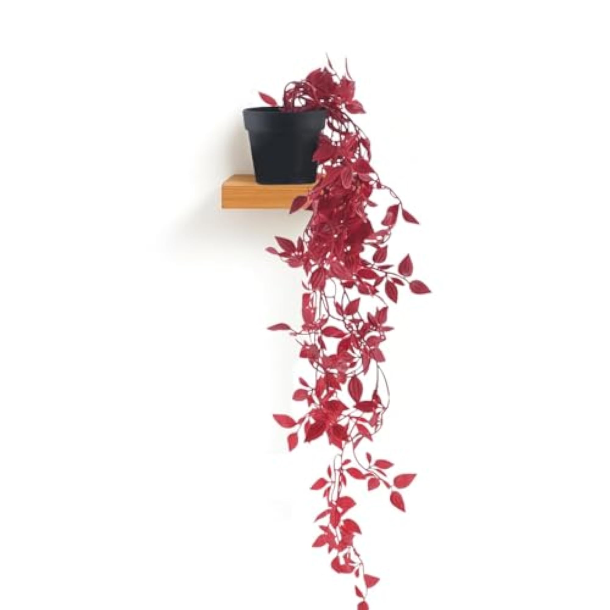 Artificial Hanging Plants with Pot, Red Fake Vines