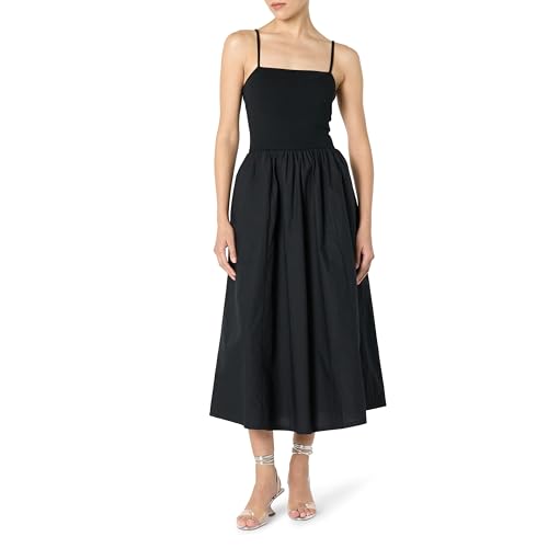 Image of The Drop Womens Robyn Mixed Media Spaghetti Strap Midi Dress