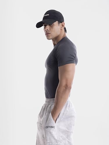 Image of COITONIC Men's Half Sleeve Compression T-Shirt - Athletic Base Layer for Gym, Sports & Fitness Training