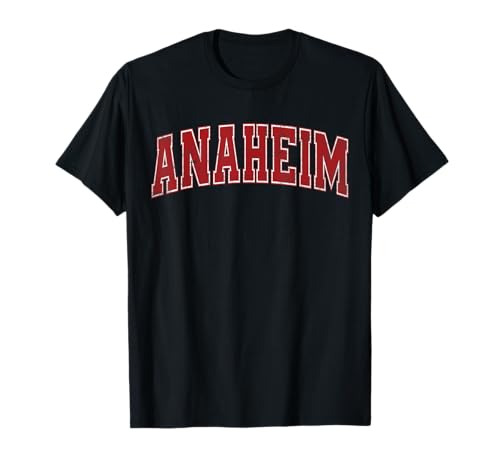 Anaheim Red Vintage Style Retro Text T-Shirt