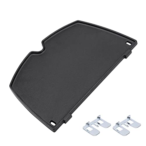 Q1200 Q1000 Griddle Replacement Parts for Weber Q1400, Q100, Q120, Q140 Series Gas Grills, 6558 Cast Iron Cooking Griddle Plate for Q100/1000 Series Gas Grills Accessories, 12.6 x 8.6 Inches