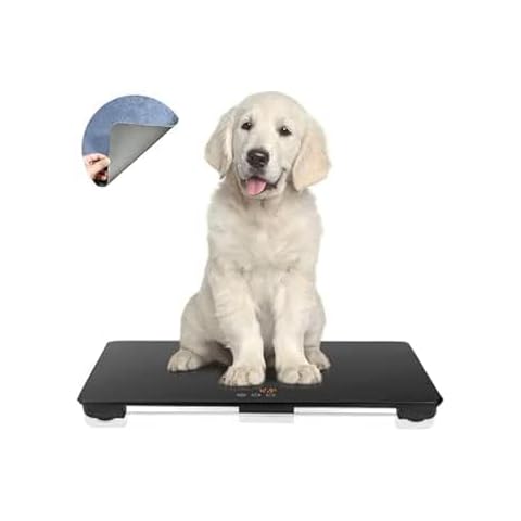 Digital pet Scale for Dogs, Dog Scale for Medium Dogs and Cats,25.6 X 17.7inchs, Max 220 lbs, 3 Weighing Units, kg, oz, lb, Precision 10g, Black Cover