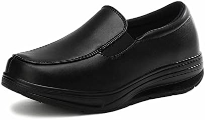 MSYINGL Nurse Shoes for Women,Healthcare Non Slip Waterproof Work Shoes,Restaurant Hospital Work Teacher Lightweight Leather Loafers