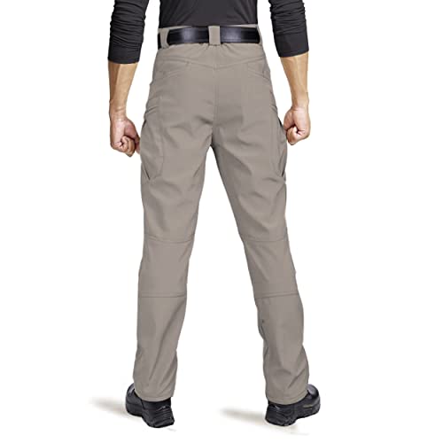 Men's Tactical Pants, Water Resistant Outdoor Pants, Lightweight Stretch Cargo/Straight Work Hiking Pants, Mens Quick Dry Performance Military Pants, Classic Cargo Pockets, X7 Khaki,36 #TOP1