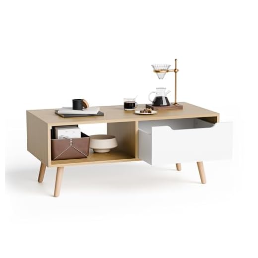 Cozy Castle Modern Wooden Coffee Table with Storage