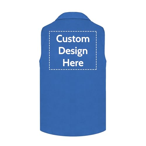 TopTie Custom Volunteer Sleeveless Vest Full Zipper Uniform Royal Blue Unlined Outerwear Vests3