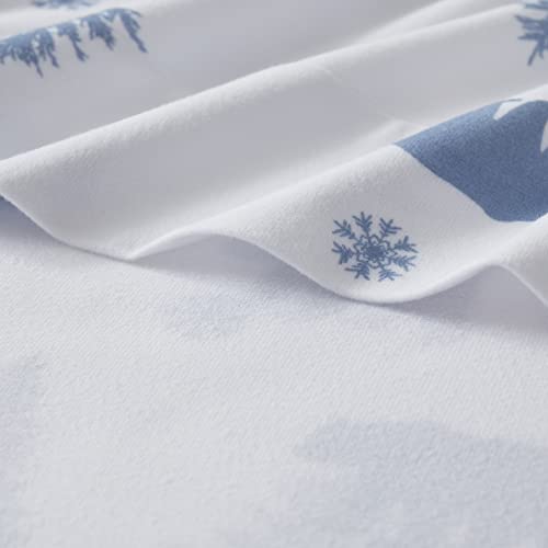 Flannel Sheets Warm and Cozy Deep Pocket Breathable All Season Bedding Set with Fitted, Flat and Pillowcases, Full, Winter Bears