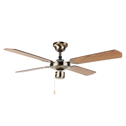 Orbegozo CF 01105 M - Ventilador de techo, 50 W de potencia, diámetro de 105 cm, 4 palas reversibles y 3 velocidades, Madera