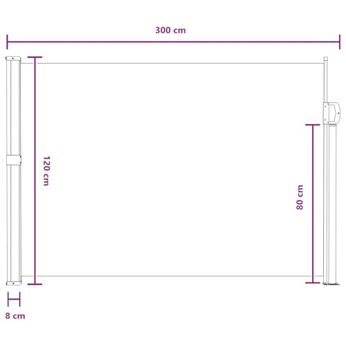 Store latéral rétractable en polyester extérieur et étanche de jardin - 8