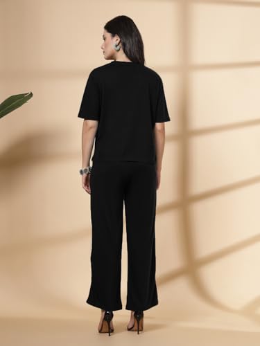 Image of CHKOKKO Casual Co ord Set For Women Stylish Summer Wear Cord Half Sleeves Round Neck Track Suit Coords Travelling Outfit Western Ladies Co ords