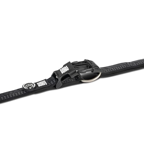Max & Molly Hundehalsband mit Gotcha! Smart ID Sicherheitsanhänger, Matrix 2.0 Schwarz/L, Halsband Hund Gepolstert & Reflektierend – Komfort für deinen treuen Begleiter