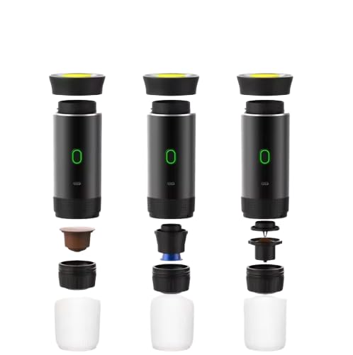 Cafetière électrique portable 3 en 1 polyvalente pour mouture et capsules expresso