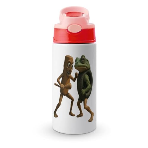 イタリアンブレインロット 水筒 子供用 グッズ マグボトル 350ml 直飲み ストロー付き ワンタッチ 魔法瓶 男の子 女の子 ステンレス 保温保冷 おしゃれ アニメ 通園 通学 小学生 プレゼント