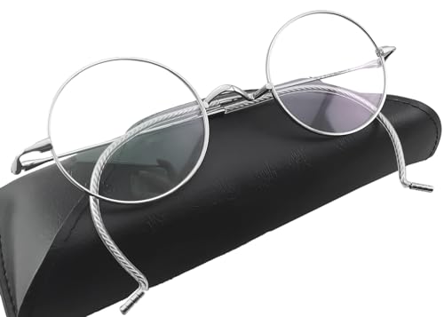 Image of Circleperson Pure Titanium Eyeglasses Vintage round Cable temple Light Weight