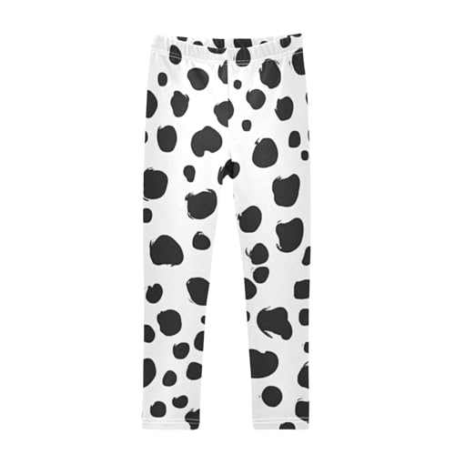 Dalmatians Dog Spots Pattern Printed Girls Leggings Casual Skinny Pants Dance Yoga Pants for Kids Running Party