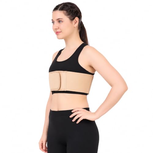 Image of Chest Rib Belt Elastic Wrap (Small) - Compression & Support Brace for Rib Injury, Chest Pain Relief, Muscle Strain Recovery for Men & Women
