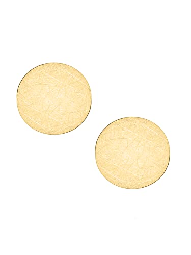 My Gold Kolczyki kolczyki sztyfty żółte złoto 375 (9 karatów) okrągłe Ø 6 mm płytki lodowe matowe Justina O-00936-G604, Żółte złoto, No Gemstone