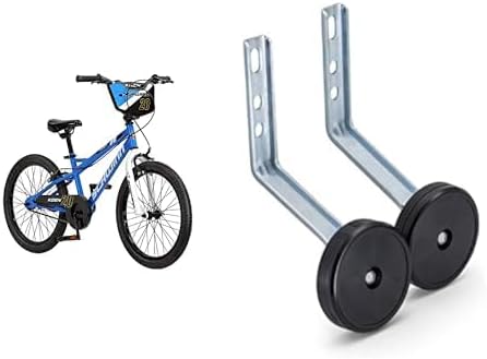 Schwinn Koen & Elm BMX Style Kids Bike with Basket & Kickstand, 20-Inch Wheels, for Ages 7-13, Includes Stars & Flowers Alloy Training Wheels