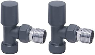 Anthracite Angled Towel Rail/Radiator valves Valves 1/2" /15mm