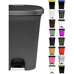 Cubo Basura 20 Cm Jardin202 - Cubo basura plástico moderno | Apertura con pedal | Cubo reciclar | 27 litros (Marrón - Marrón)