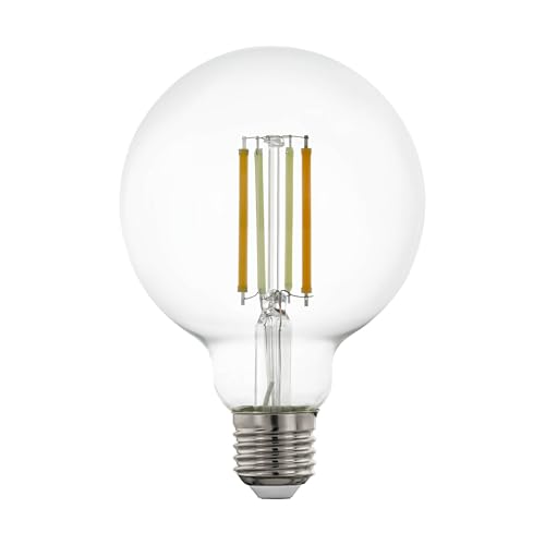 Eglo Connect.z Smart Home E27 LED Filament Light Bulb, G95, ZigBee, app and Voice Control, dimmable