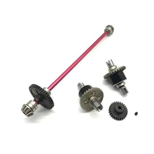 Kit Modification Métal WLtoys 144001 Rouge : Transmission et Différentiel pour Circuit RC 1/14