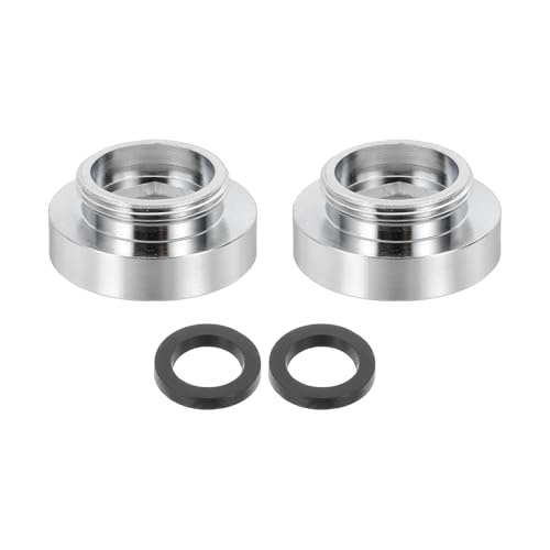 sourcing map 2 adaptadores de aireador de grifo, M28 hembra a M22 macho con arandela, 13 mm de longitud
