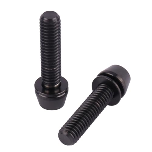 Image of 4Pcs Titanium Bolt M6 x 25mm Allen Hex Bolts with Washers Screw for Bicycle V Brake Hub Fixed (Black)