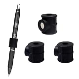 pasezenn 4 Pack Strong Magnetic Pen Pencil Holder - Silicone Adjustable holder fit most pens pencils, Great for Fridges, Whiteboards, Workshops,Offices,Classrooms and Kitchens（Black）