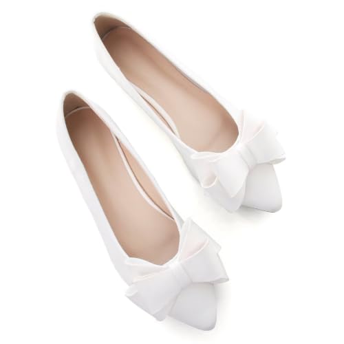 Image of TN TANGNEST Women Fashion Bowknot Flats Comfort Pointed Toe Dress Shoes